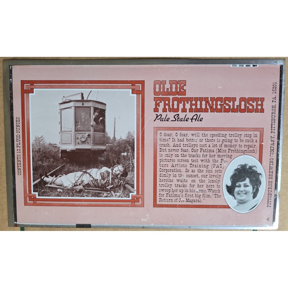 Olde Frothingslosh Pale Ale Steel flat unrolled Can Pittsburgh Brewing Company